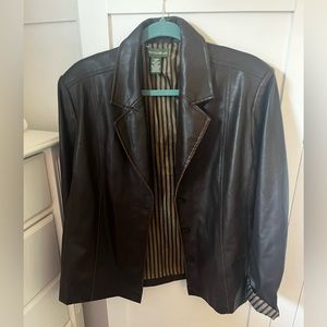 Oversized Vintage faux leather blazer